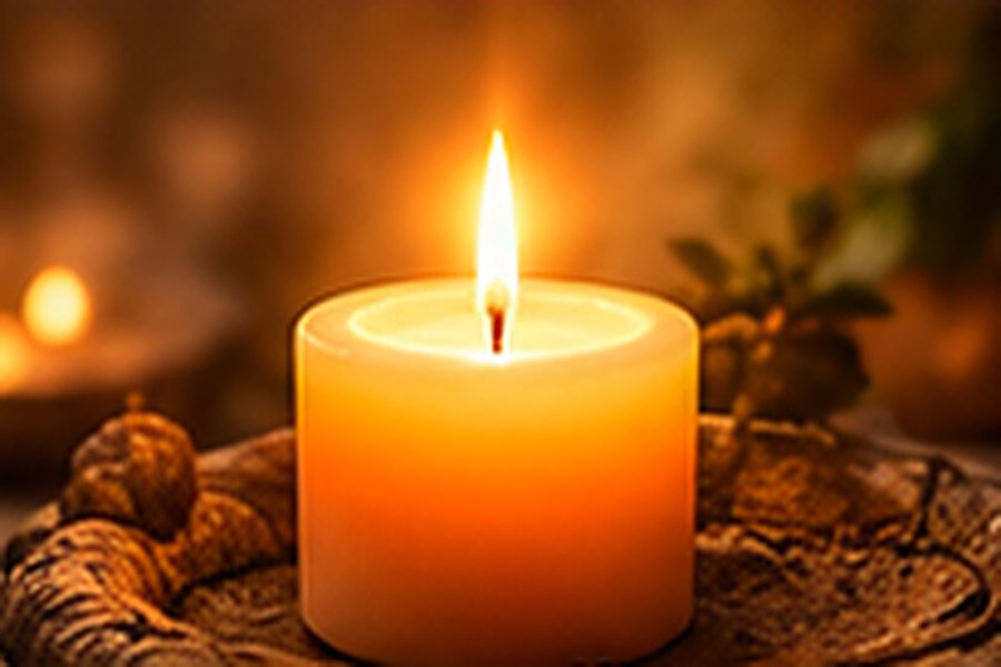 A lit candle